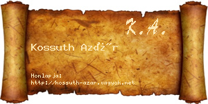 Kossuth Azár névjegykártya